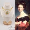 Collier en esclavage- Chaine et Strass -Vert Clair