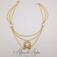 Collier en esclavage- Chaine et Strass -Blanc