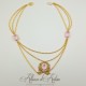 Collier en esclavage- Chaine et Strass - Rose