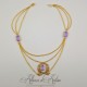 Collier en esclavage- Chaine et Strass - Mauve