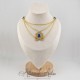 Collier en esclavage- Chaine et Strass - Bleu