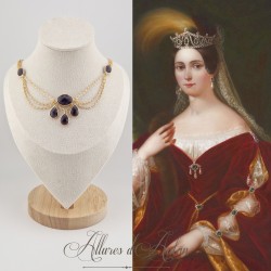 Collier- Chaine, Strass - Violet