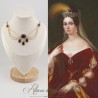 Collier- Chaine, Strass - Violet