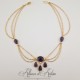 Collier- Chaine, Strass - Violet