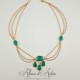 Collier- Chaine, Strass - Vert
