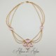 Collier- Chaine, Strass - Rose