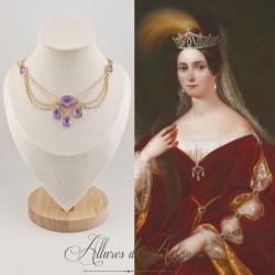 Collier- Chaine, Strass - Mauve