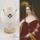 Collier- Chaine, Strass - Bleu