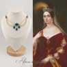 Collier- Chaine, Strass - Bleu