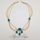 Collier- Chaine, Strass - Bleu