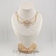 Collier- Chaine, Strass - Blanc