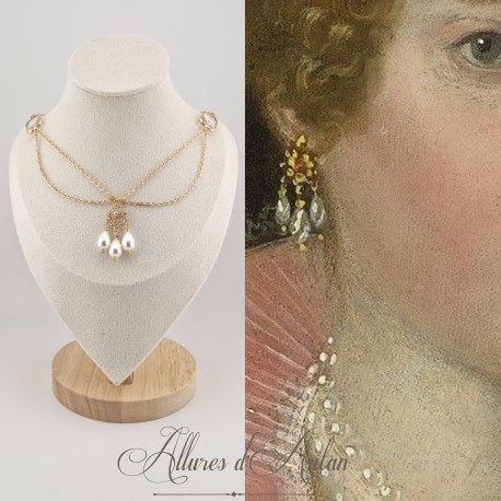 Collier- Chaine, Strass et Perles - Perle