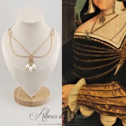 Collier- Chaine, Strass et Perles - Perle