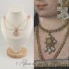 Collier- Chaine, Strass - Rose