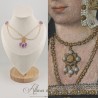 Collier- Chaine, Strass - Mauve