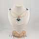 Collier- Chaine, Strass - Bleu