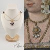 Collier- Chaine, Strass - Violet