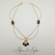 Collier- Chaine, Strass - Violet