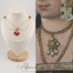 Collier- Chaine, Strass - Rouge