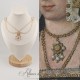 Collier- Chaine, Strass - Blanc