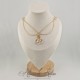 Collier- Chaine, Strass - Blanc