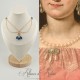 Collier- Chaine, Strass - Bleu