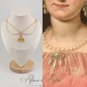 Collier- Chaine, Strass - Jaune