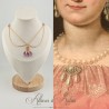 Collier- Chaine, Strass - Mauve