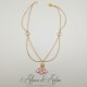 Collier- Chaine, Strass - Rose