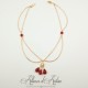 Collier- Chaine, Strass - Rouge