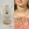 Collier- Chaine, Strass - Violet