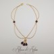 Collier- Chaine, Strass - Violet