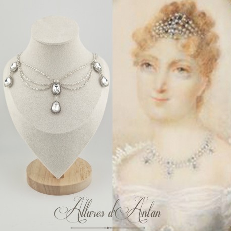 Collier Chaine et Strass - Blanc