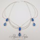 Collier Chaine et Strass - Bleu