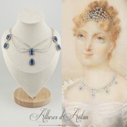 Collier Chaine et Strass - Bleu