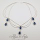 Collier Chaine et Strass - Bleu