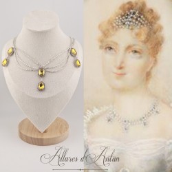 Collier Chaine et Strass - Jaune
