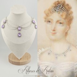 Collier Chaine et Strass - Mauve