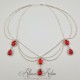 Collier Chaine et Strass - Rouge
