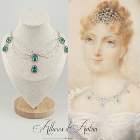 Collier Chaine et Strass - Vert