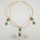 Collier Chaine et Strass - Bleu