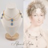 Collier Chaine et Strass - Bleu