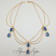 Collier Chaine et Strass - Bleu