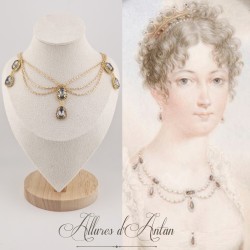 Collier Chaine et Strass - Gris