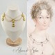 Collier Chaine et Strass - Jaune