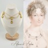Collier Chaine et Strass - Jaune