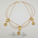 Collier Chaine et Strass - Jaune