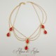 Collier Chaine et Strass - Rouge