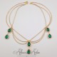 Collier Chaine et Strass - Vert