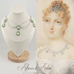 Collier Chaine et Strass - Vert Clair